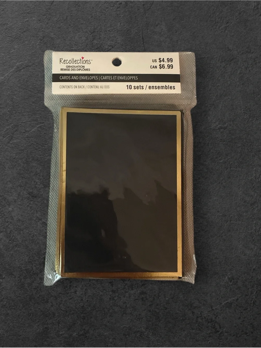 Recollections 10  Blank Cards And Envelopes Black Gold Graduation